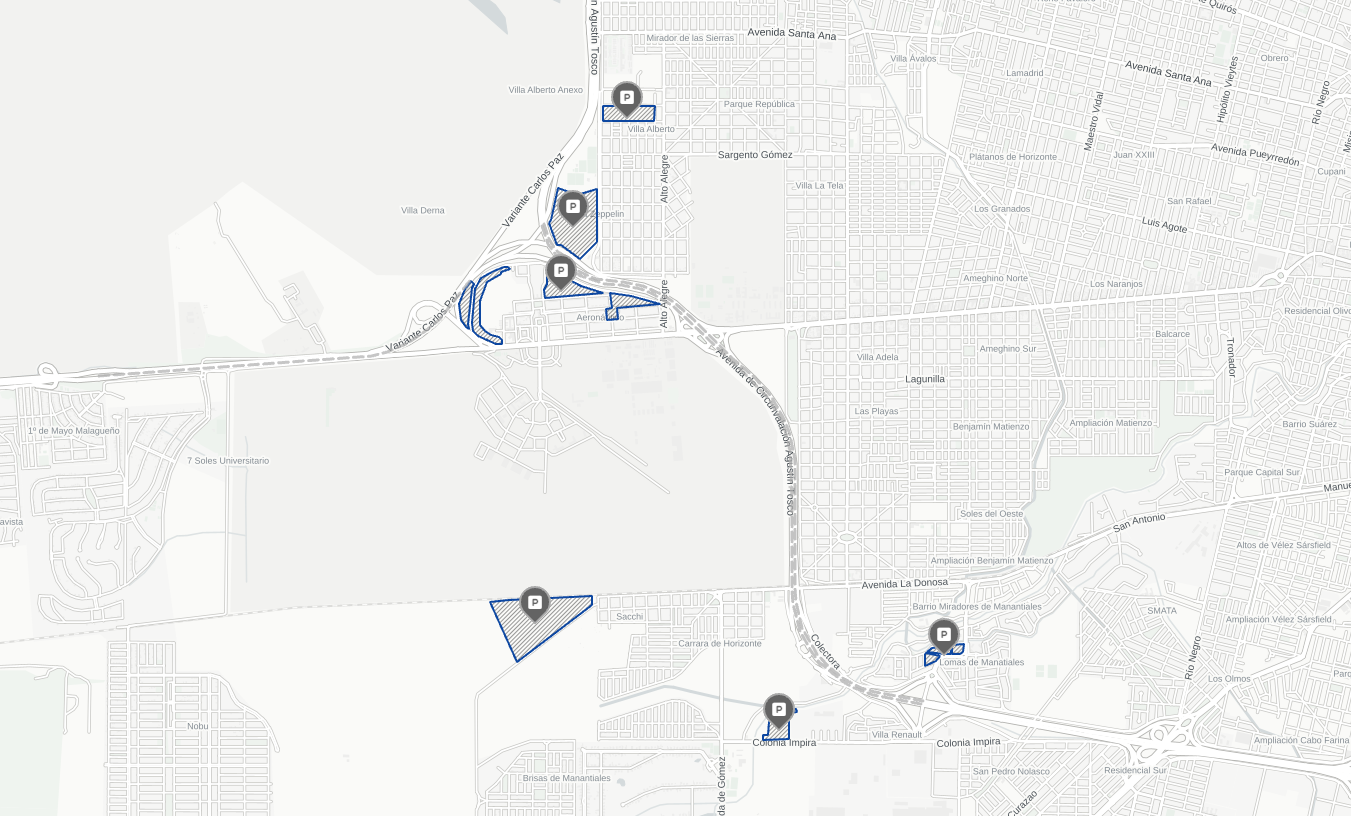 Mapa de estacionamientos para la visita del Papa
